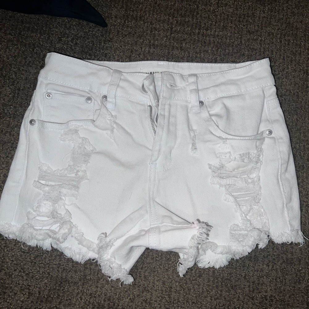White denim shorts